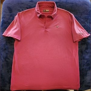 Callaway Pink Striped Men's XL Short‎ Sleeve Golf Polo Shirt